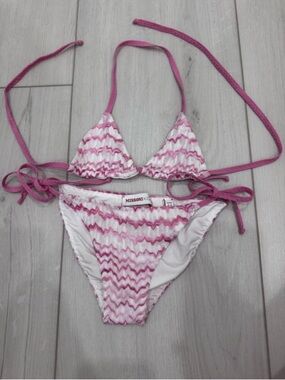 Missoni Kids Pink and White Zigzag Swim Bikini